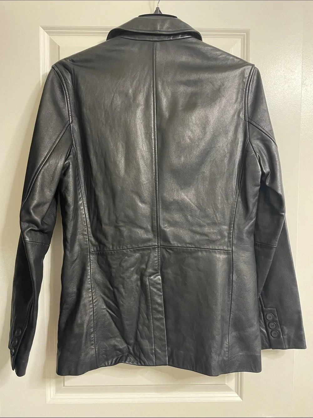 Kenneth Cole Vintage Black Leather Jacket Blazer Men’s Size Medium